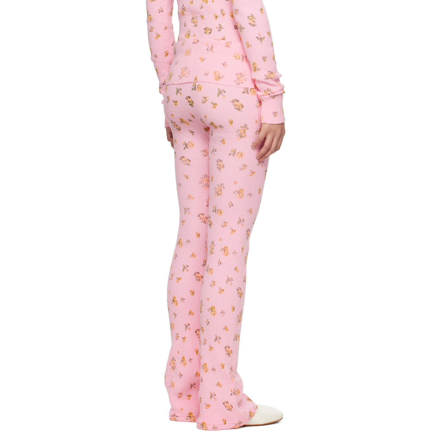  Guizio Pink Flared Thermal Lounge Pants 