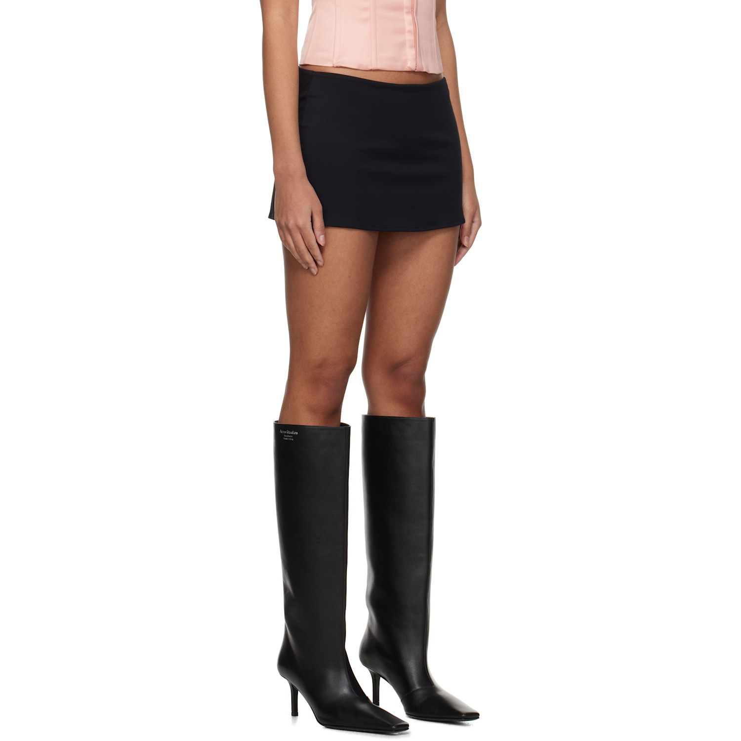  Guizio Black Micro Stretch Miniskirt 