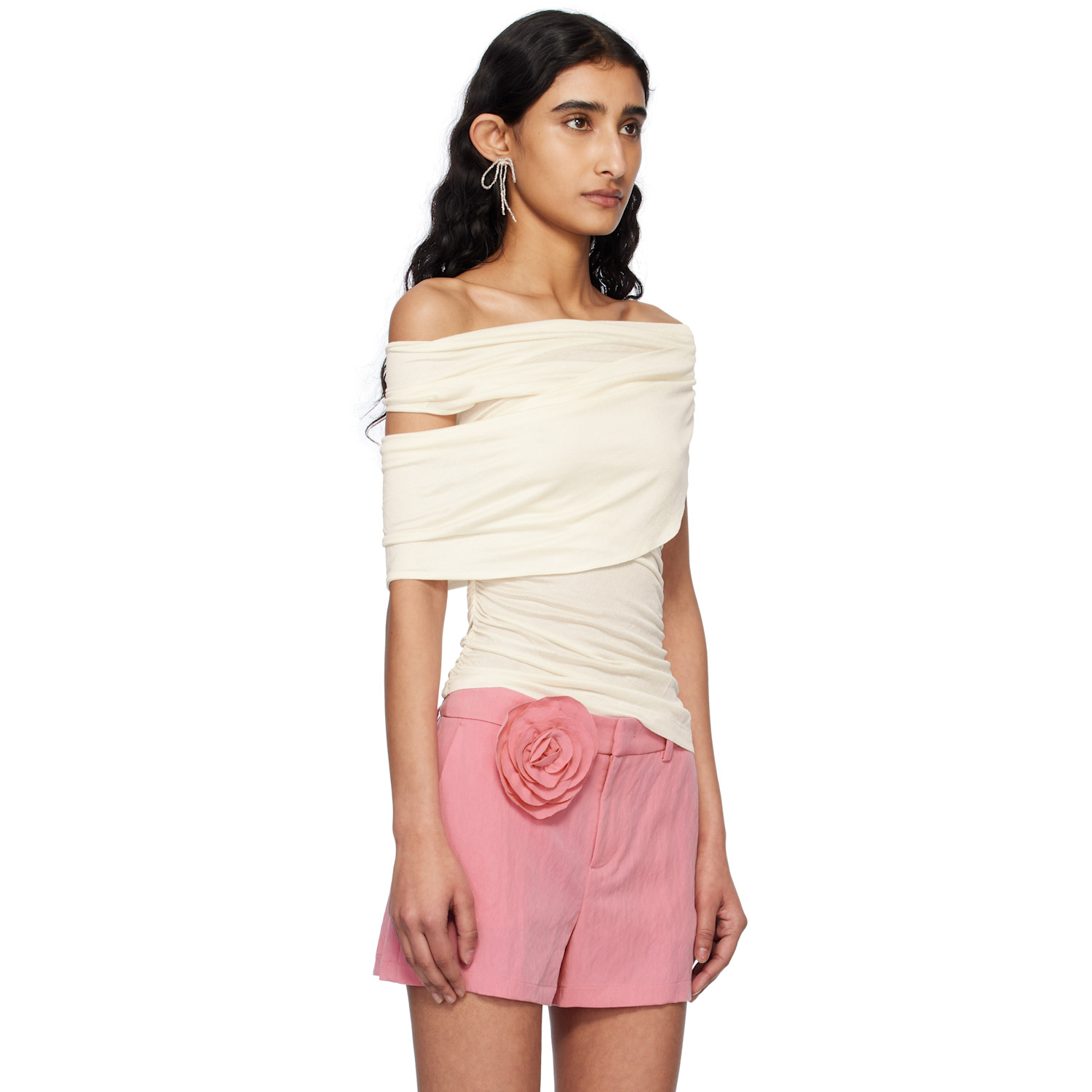  Blumarine Off-white Jersey Sablé Blouse 