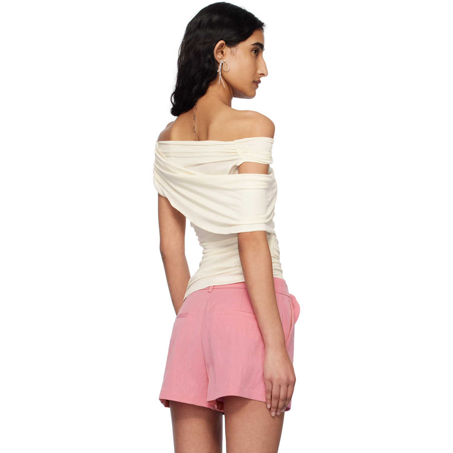  Blumarine Off-white Jersey Sablé Blouse 