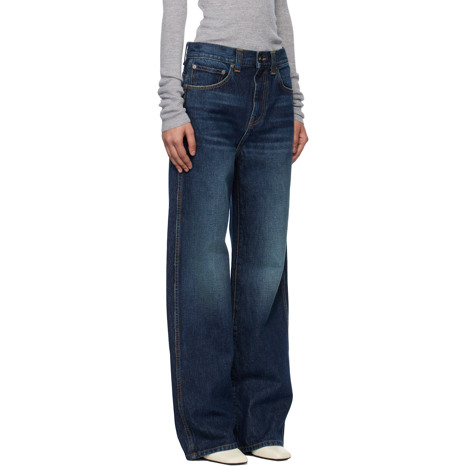  Khaite Navy Bonnie Jeans 