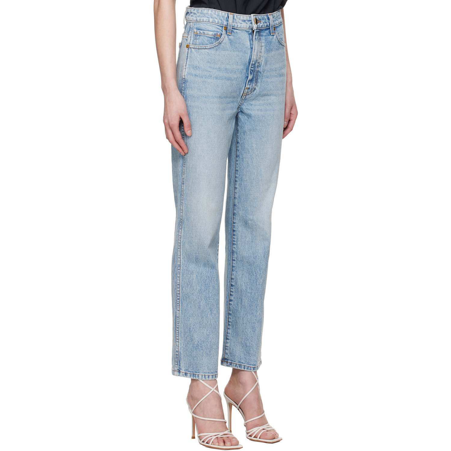  Khaite Blue Abigail Stretch Jeans 