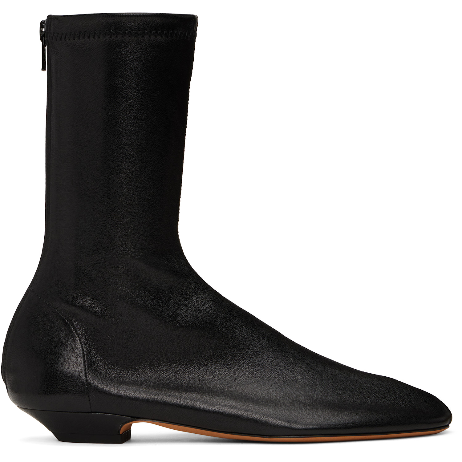 KHAITE Black Apollo Flat Ankle Boots