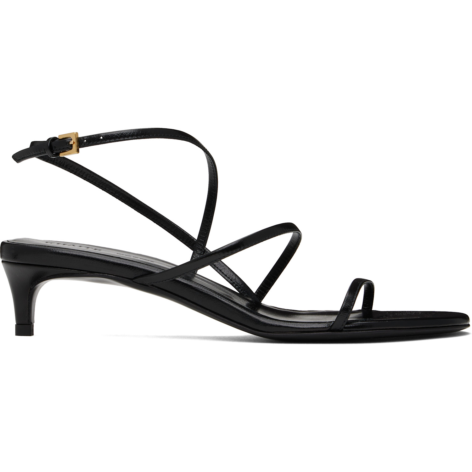 KHAITE Black Loop Kitten Heel Heeled Sandals