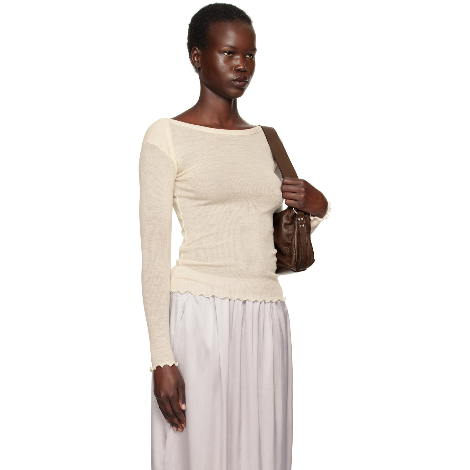  Baserange Beige Disc Long Sleeve T-shirt 