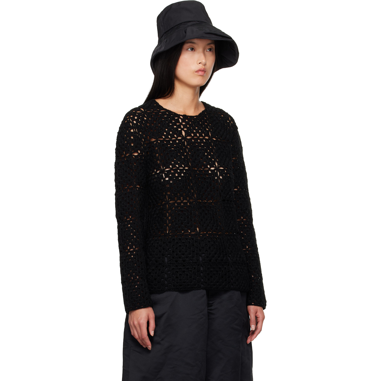  Black Comme Des Garçons Black Crocheted Sweater 