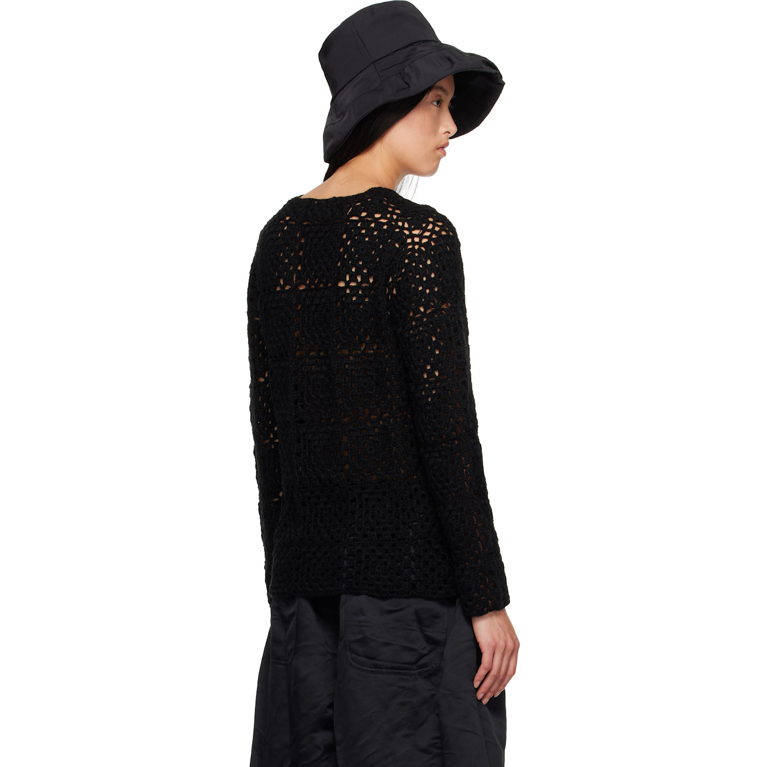  Black Comme Des Garçons Black Crocheted Sweater 
