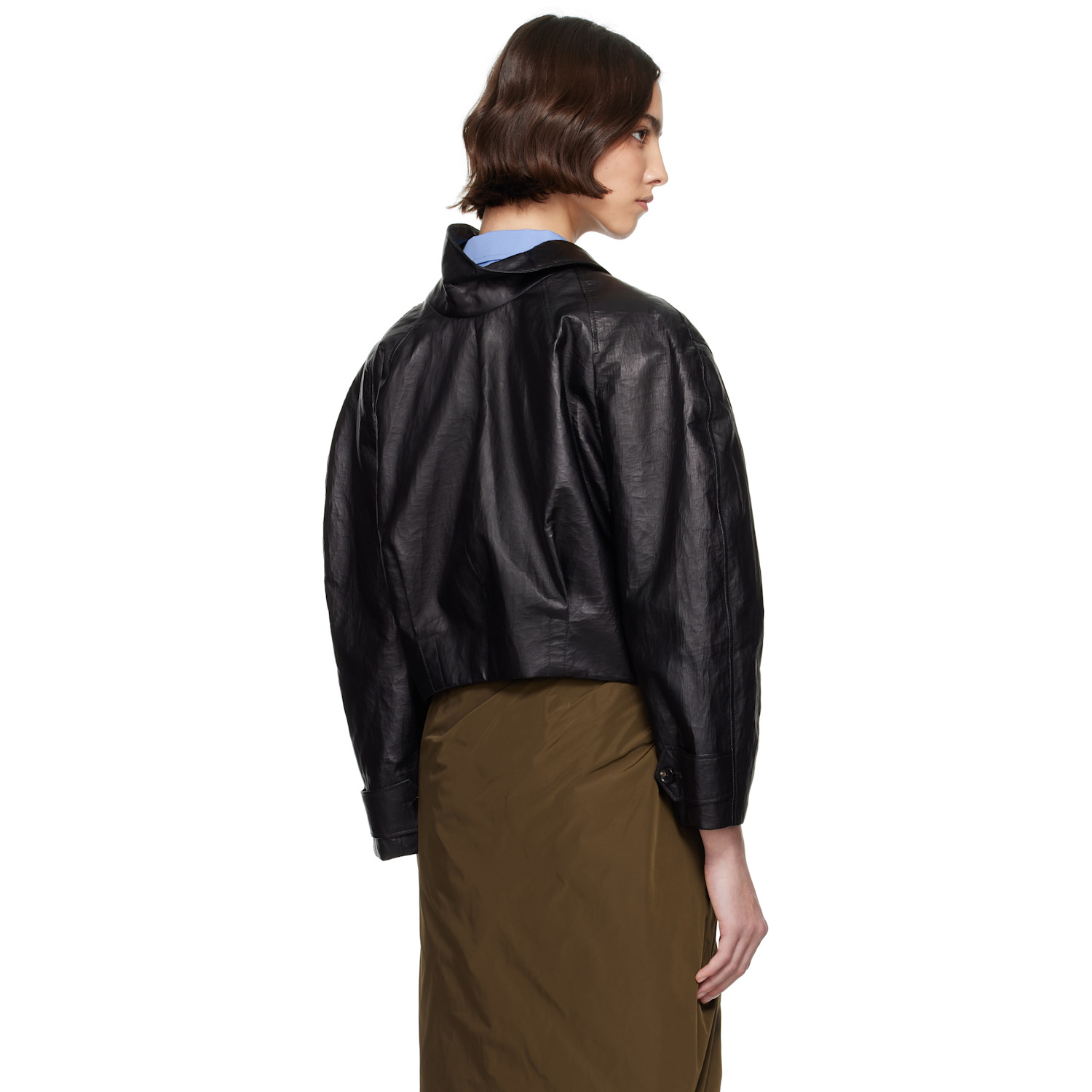  Bally Black Coated Leather Jacket 