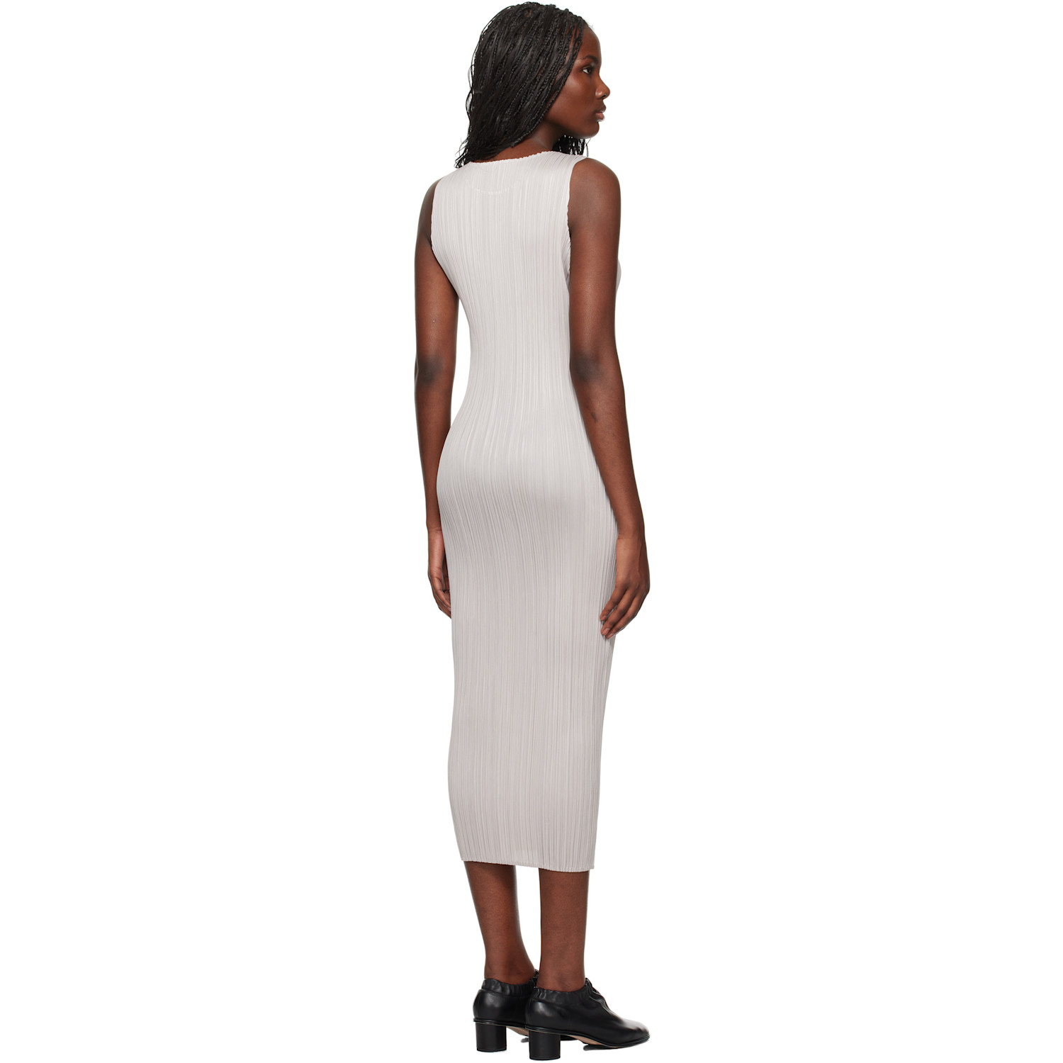  Pleats Please Issey Miyake Beige New Colorful Basics 4 Maxi Dress 