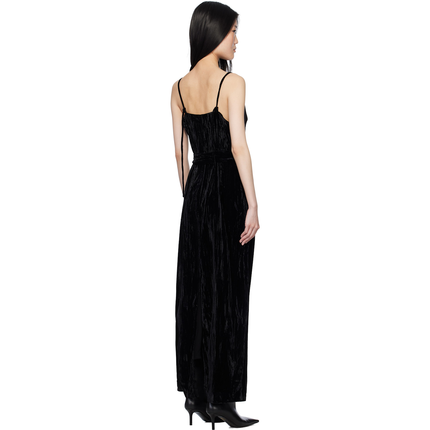  Holzweiler Black Cygnet Velvet Maxi Dress 