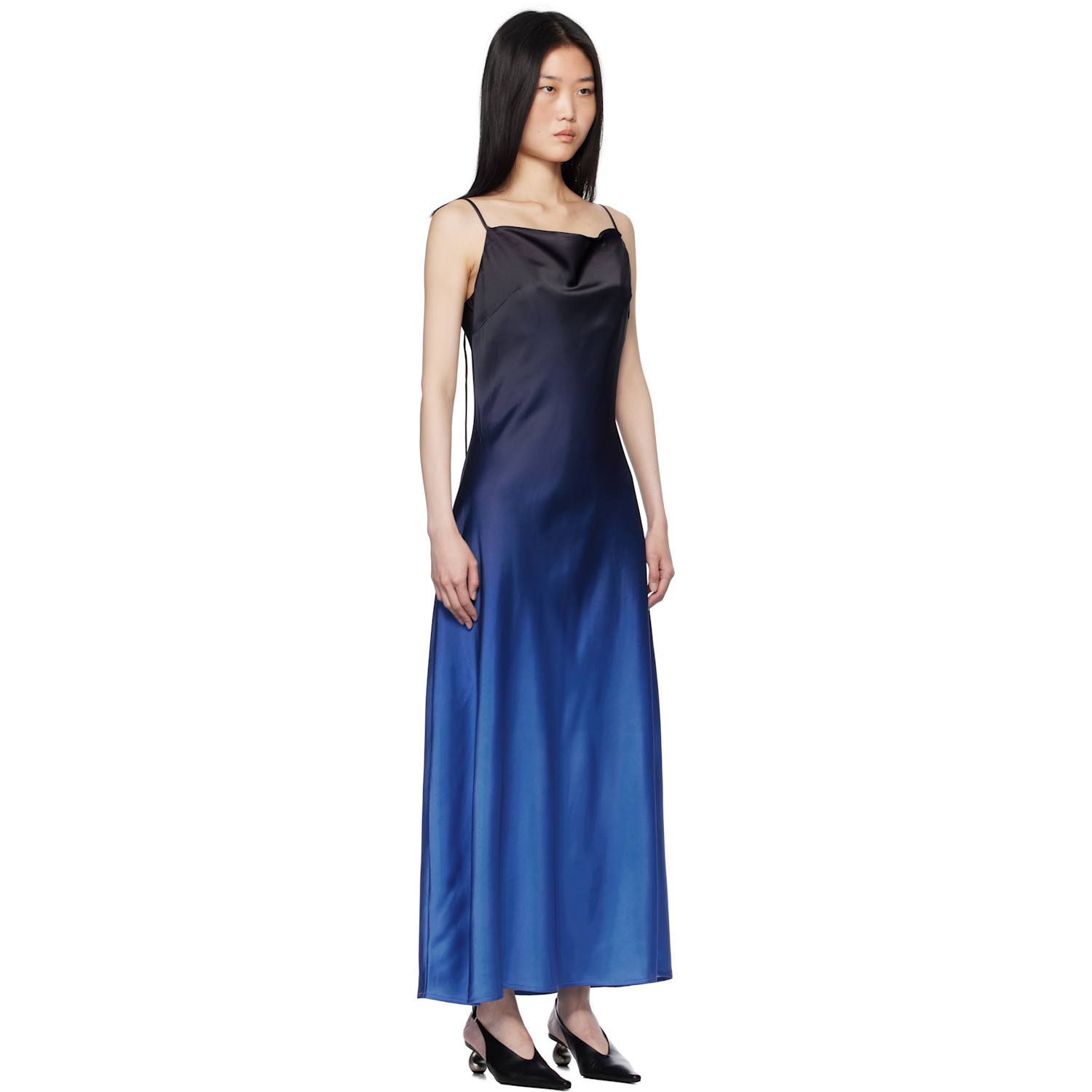  Holzweiler Navy & Blue Eila Print Maxi Dress 