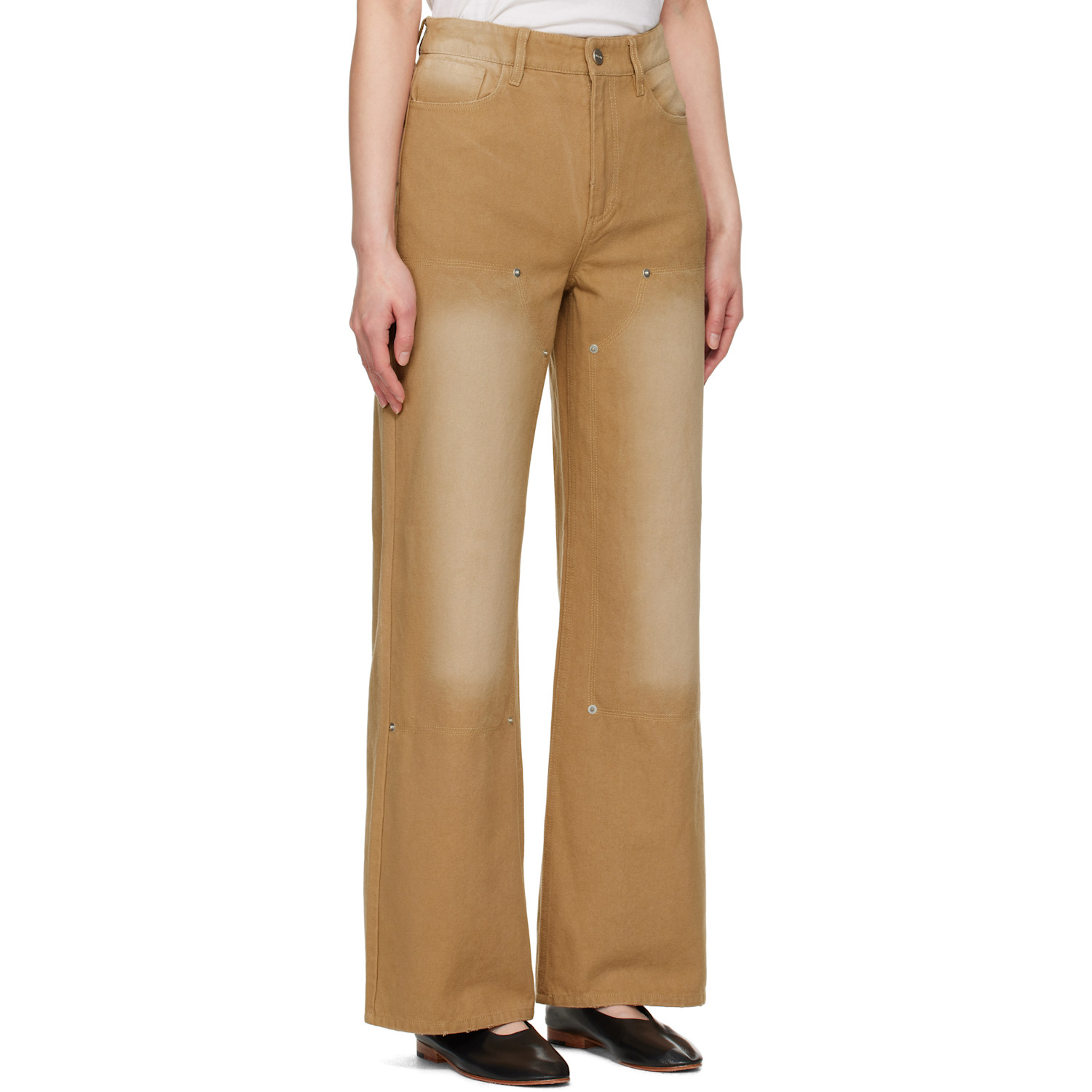  Holzweiler Tan Juno Workwear Trousers 