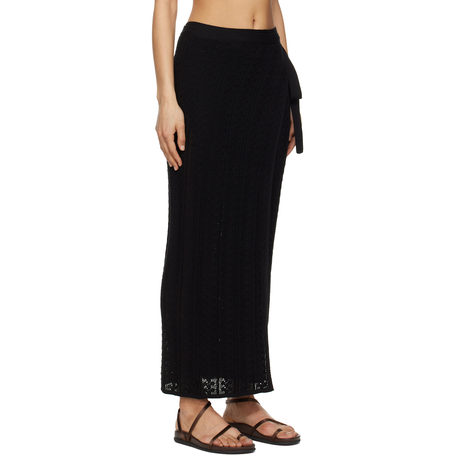  Holzweiler Black Kelp Crochet Maxi Skirt 