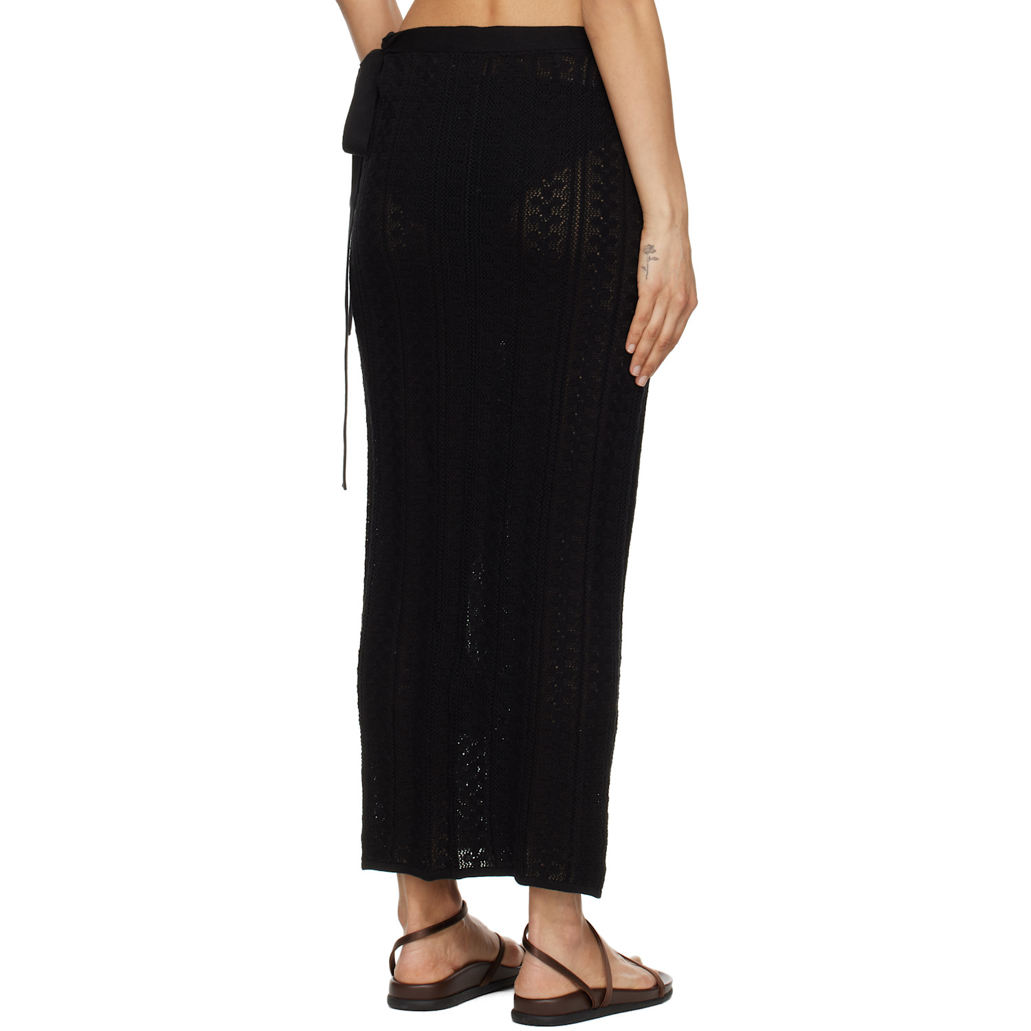  Holzweiler Black Kelp Crochet Maxi Skirt 
