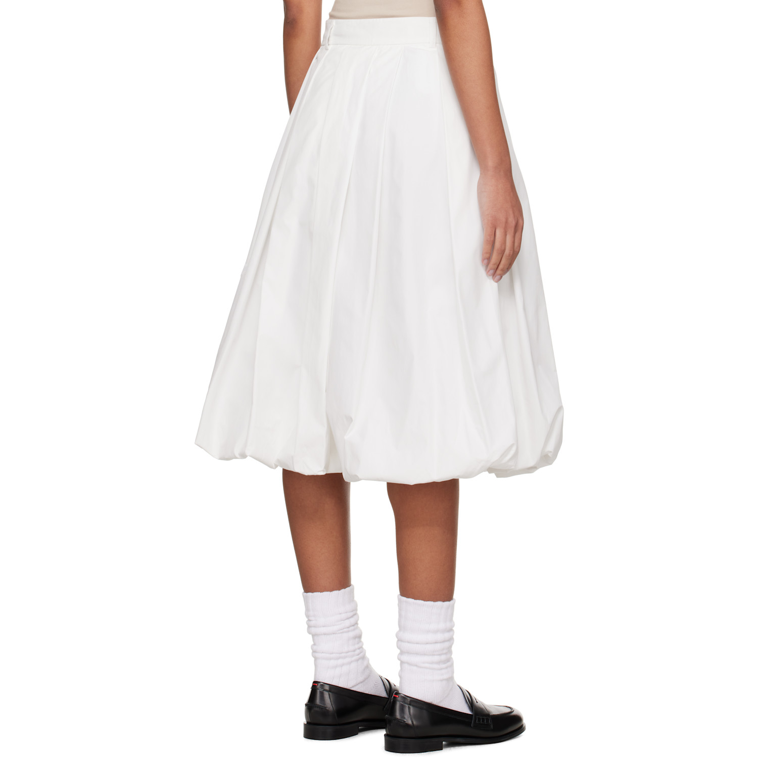  Dunst White Balloon Midi Skirt 