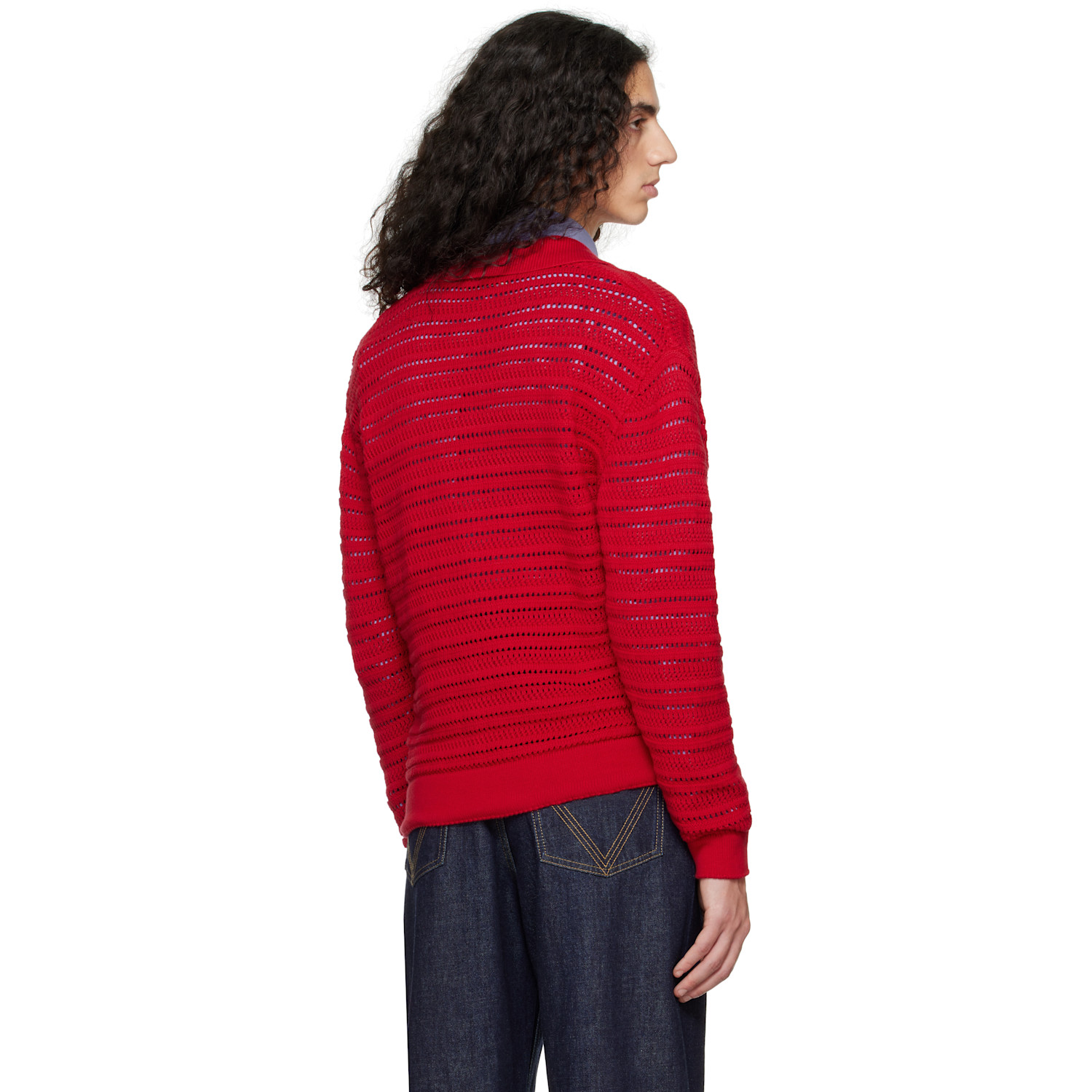  Dunst Red Open Collared Cardigan 