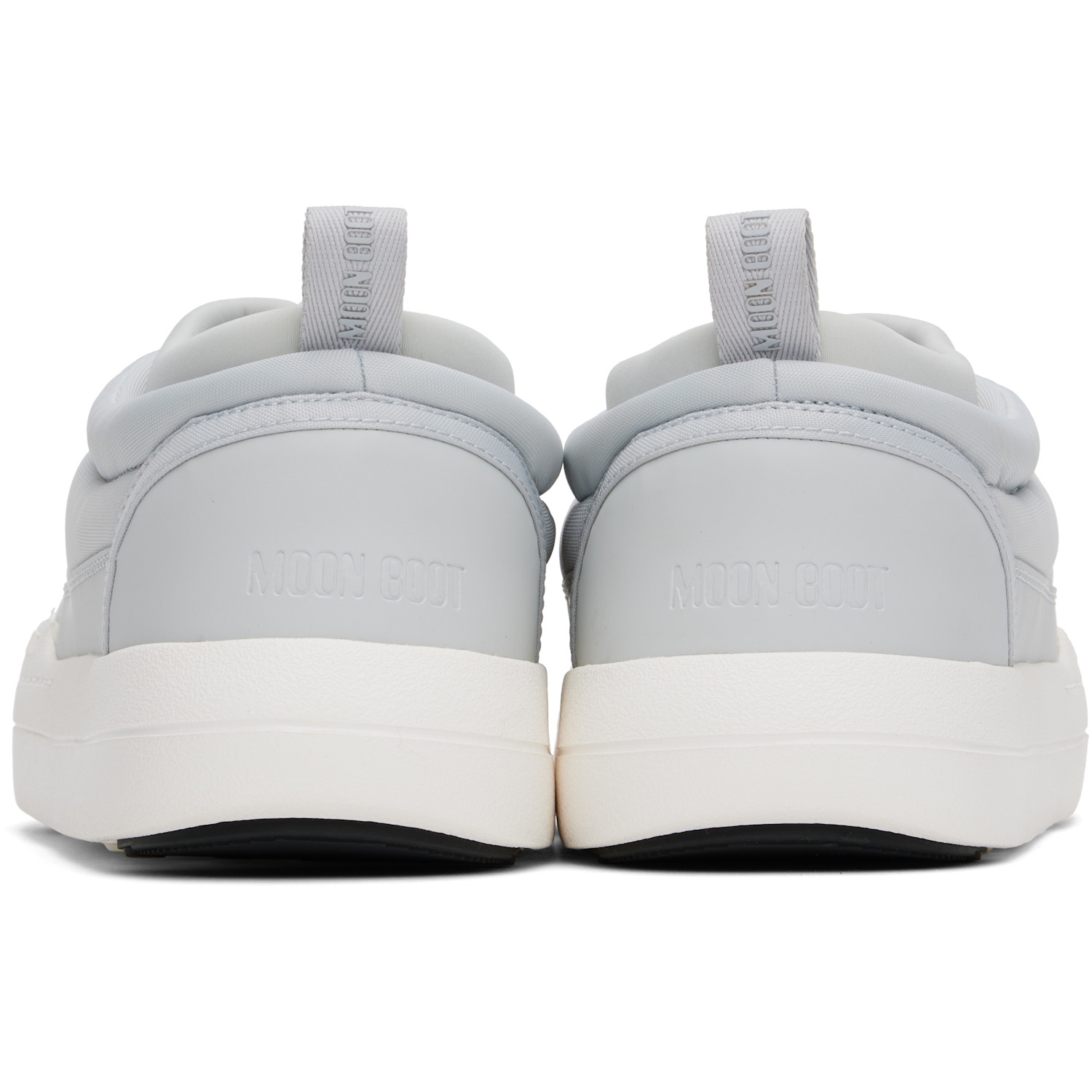  Moon Boot Gray & White Park Soft Nylon Loafers 