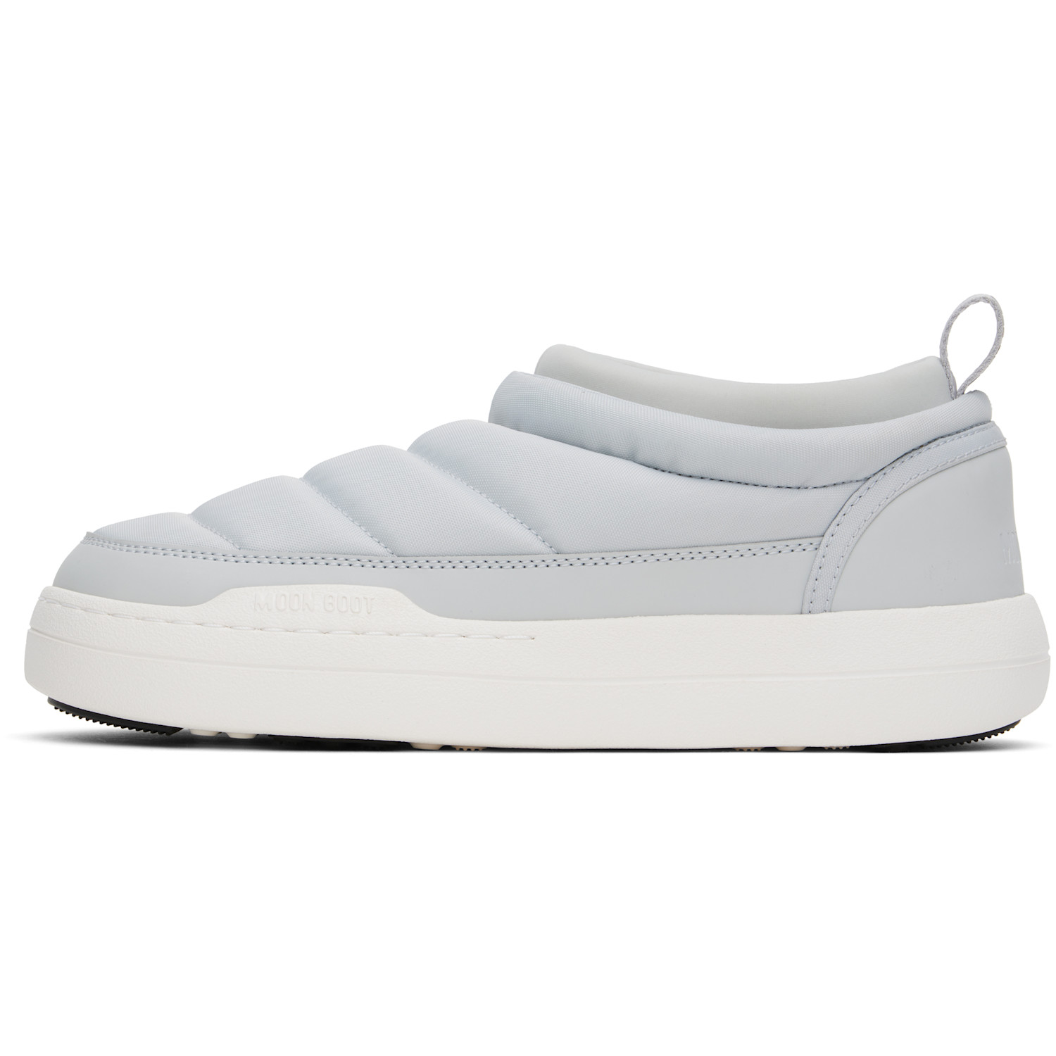  Moon Boot Gray & White Park Soft Nylon Loafers 