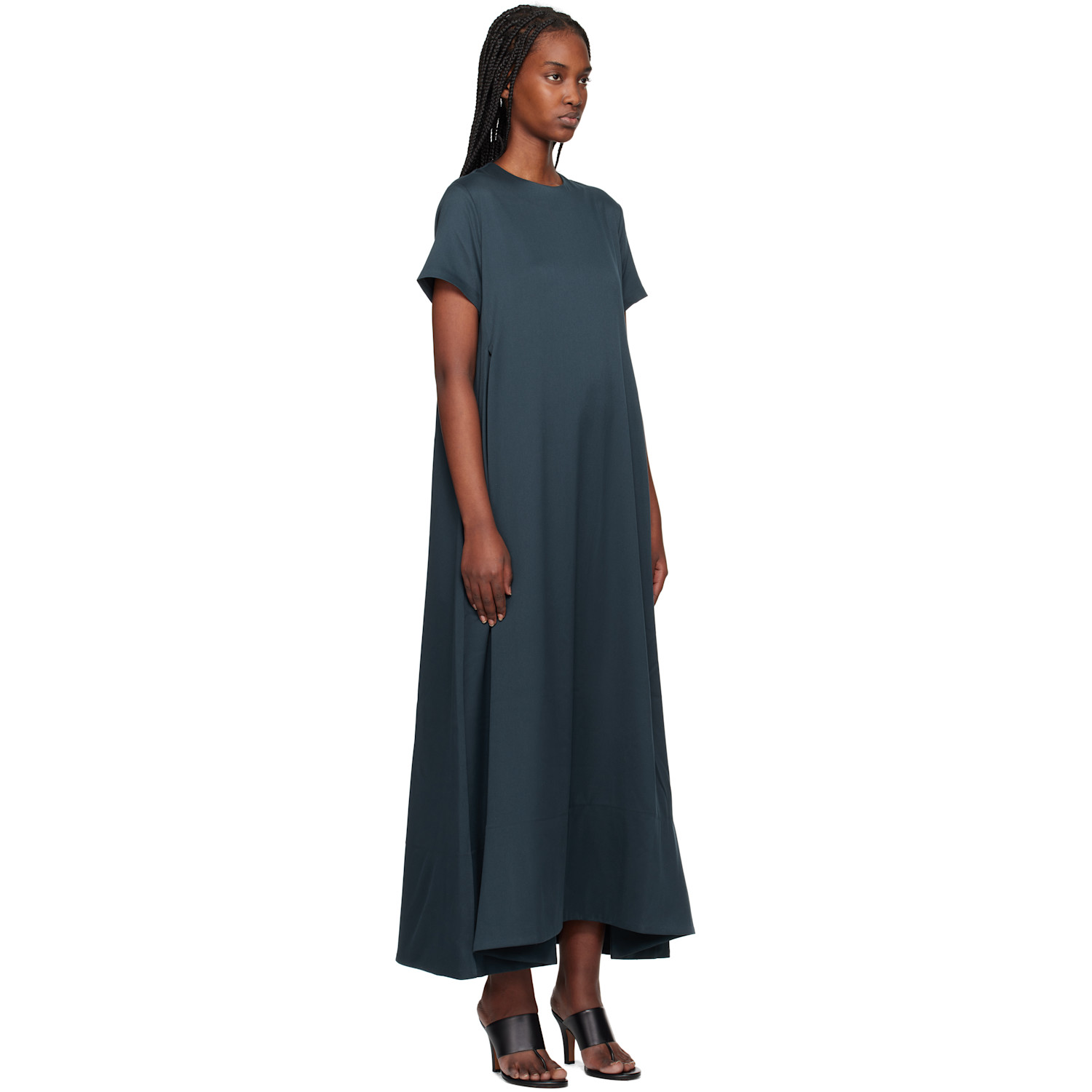  Remain Birger Christensen Navy Short Sleeve Maxi Dress 