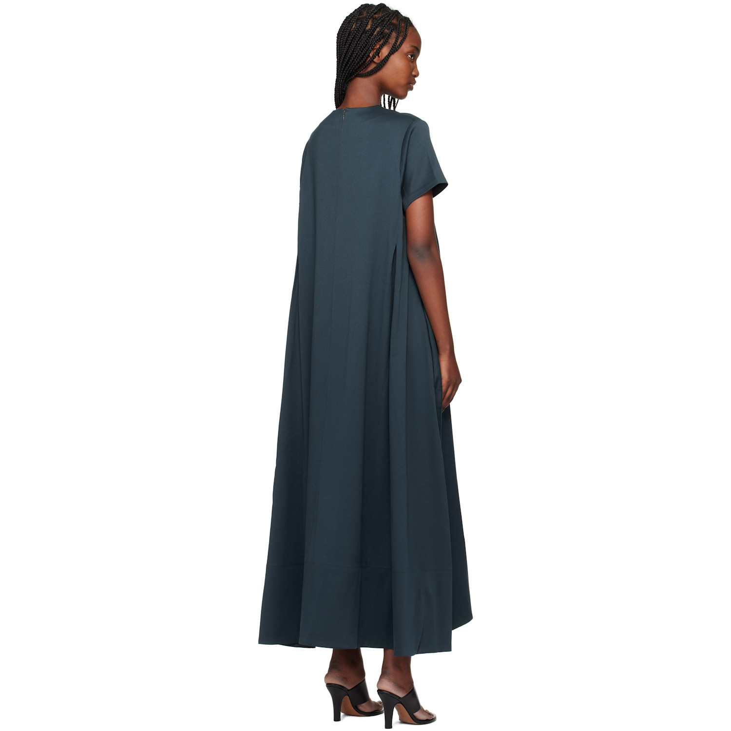  Remain Birger Christensen Navy Short Sleeve Maxi Dress 