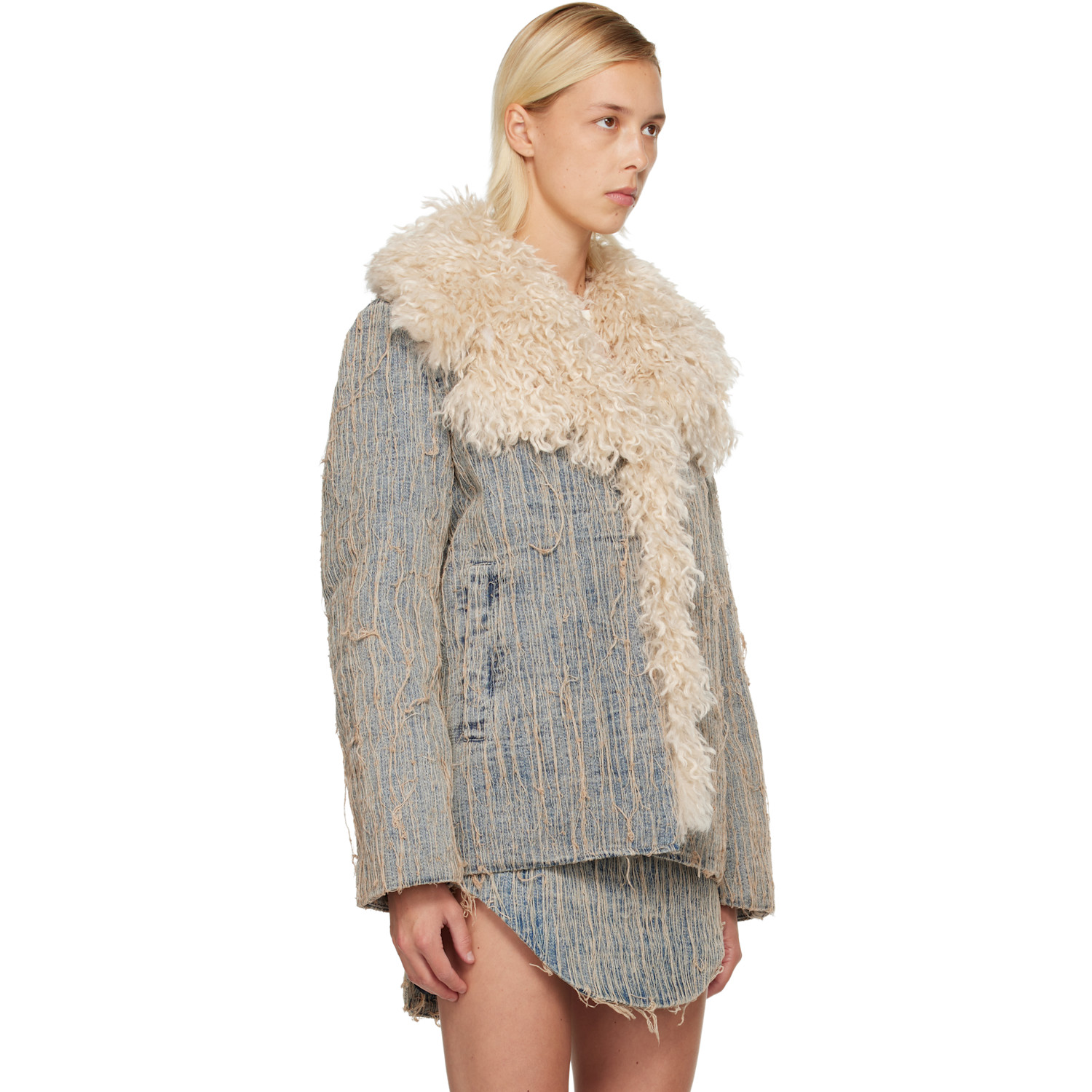  Diesel Blue & Beige De-aconic-s Denim Jacket 