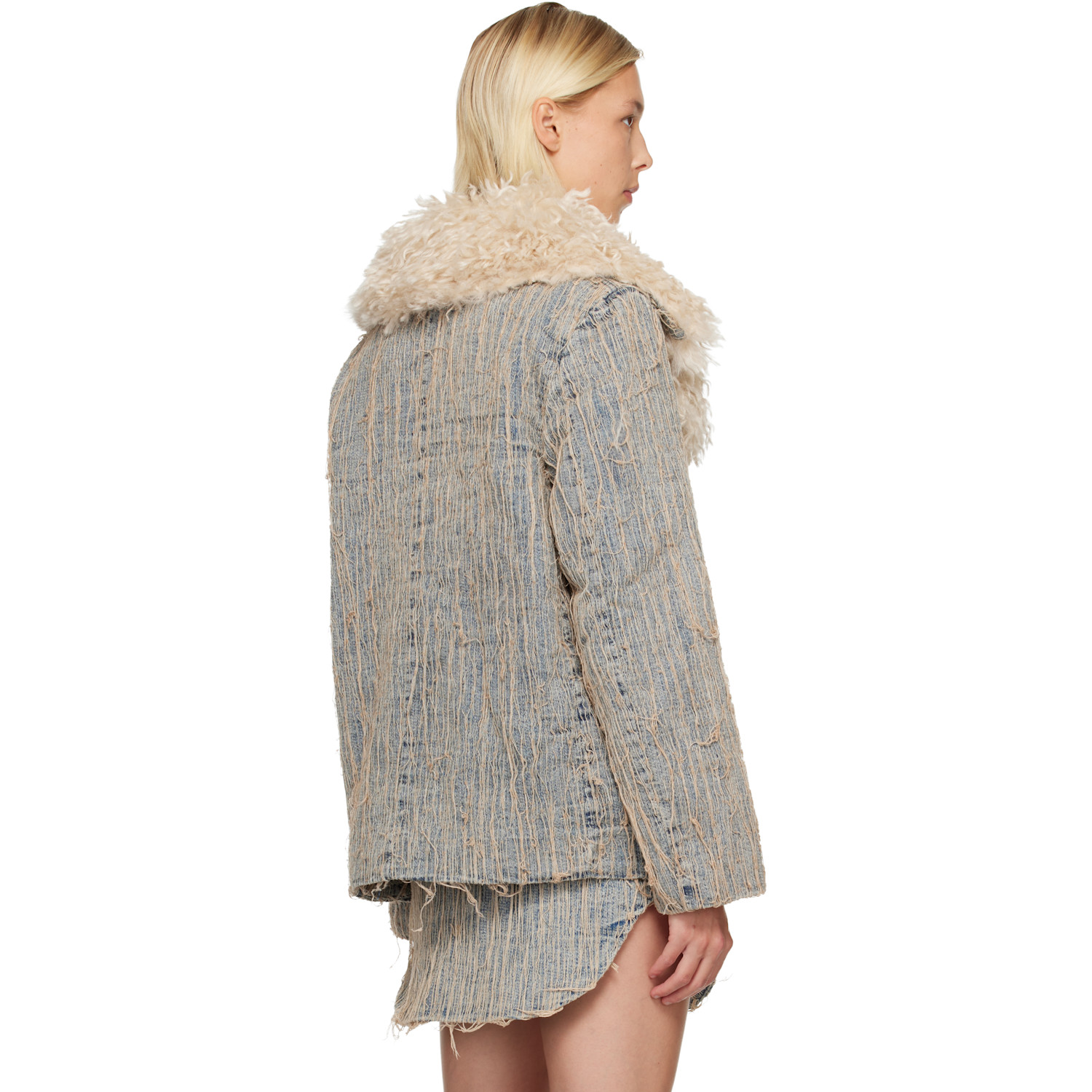  Diesel Blue & Beige De-aconic-s Denim Jacket 