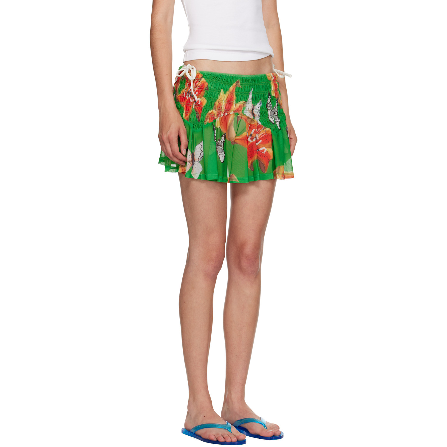  Juliet Johnstone Green Mesh Miniskirt 