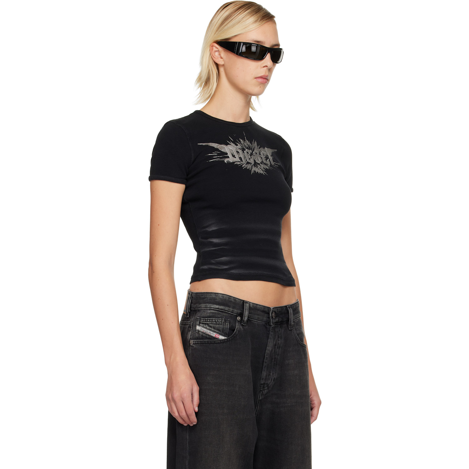  Diesel Black T-ele-long-p2 T-shirt 