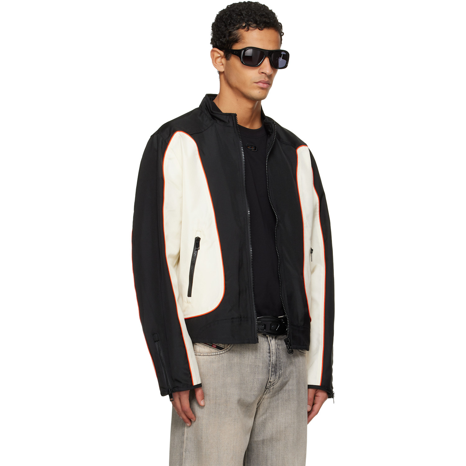  Diesel Black & White J-blink-wrd Jacket 