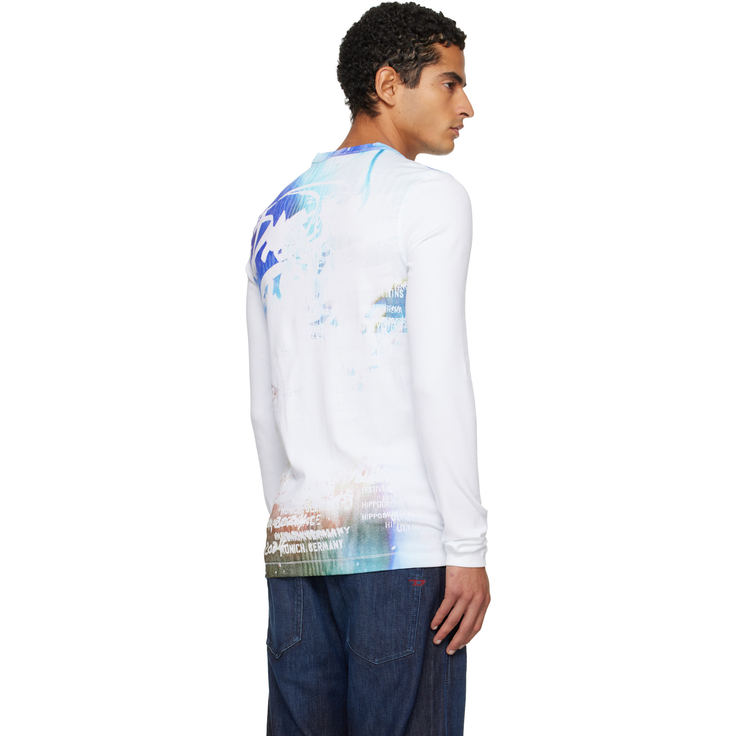  Diesel White T-ribber-ls-t3 T-shirt 