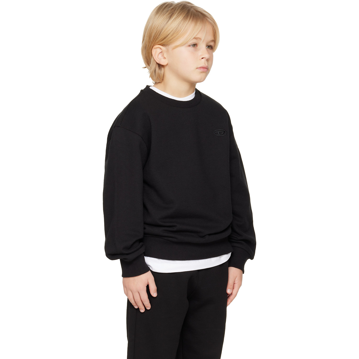  diesel Enfant | Pull Molletonné Noir à Logos 