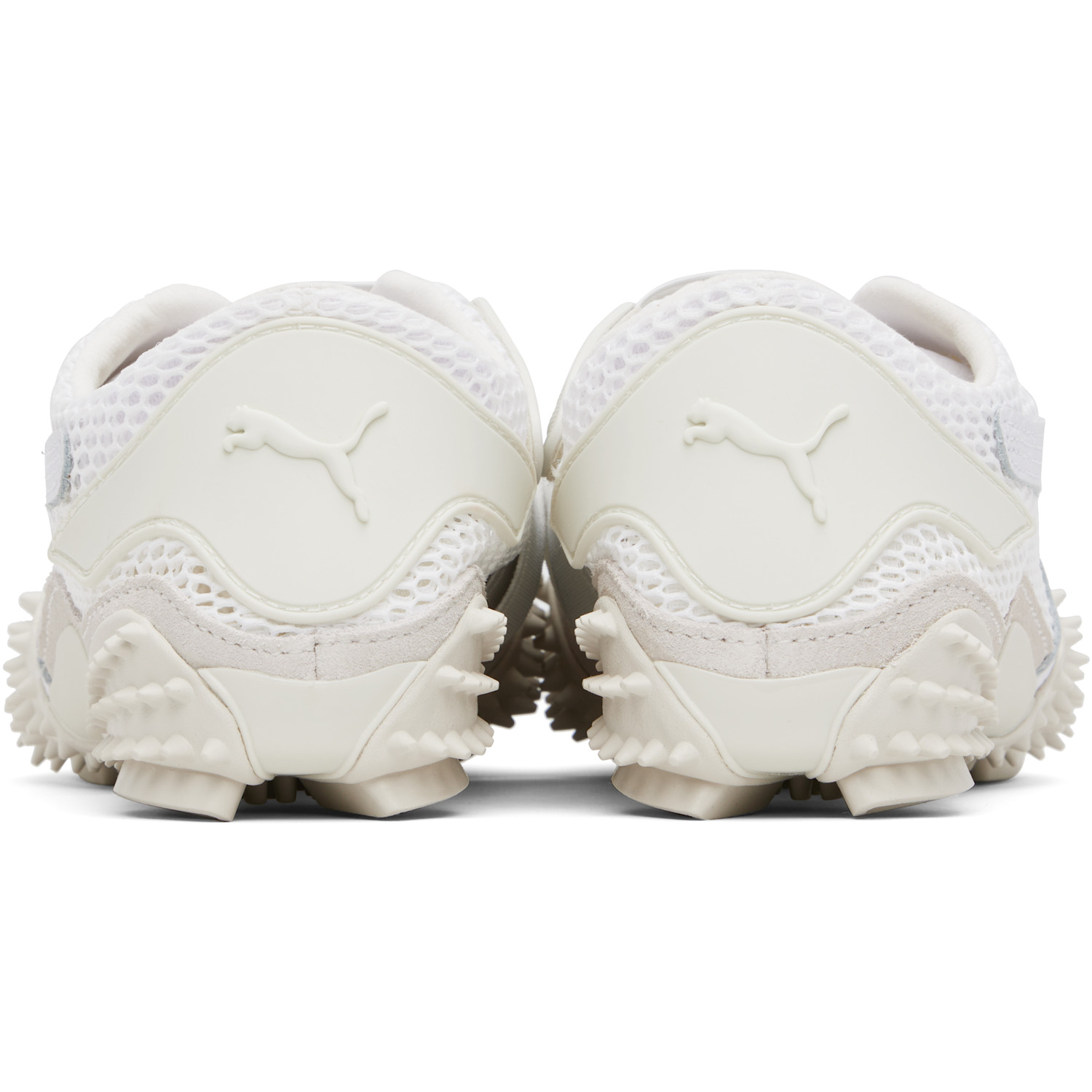  Puma White & Gray Mostro Mesh Sneakers 