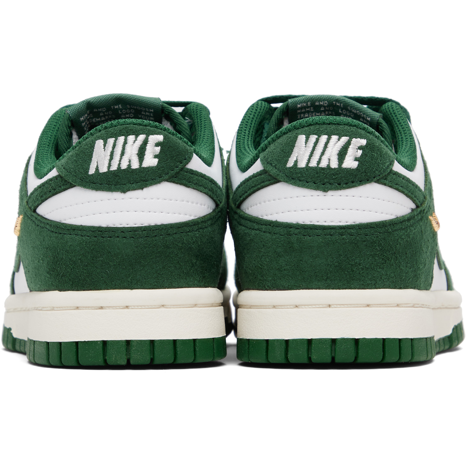  Nike White & Green Dunk Low Sneakers 