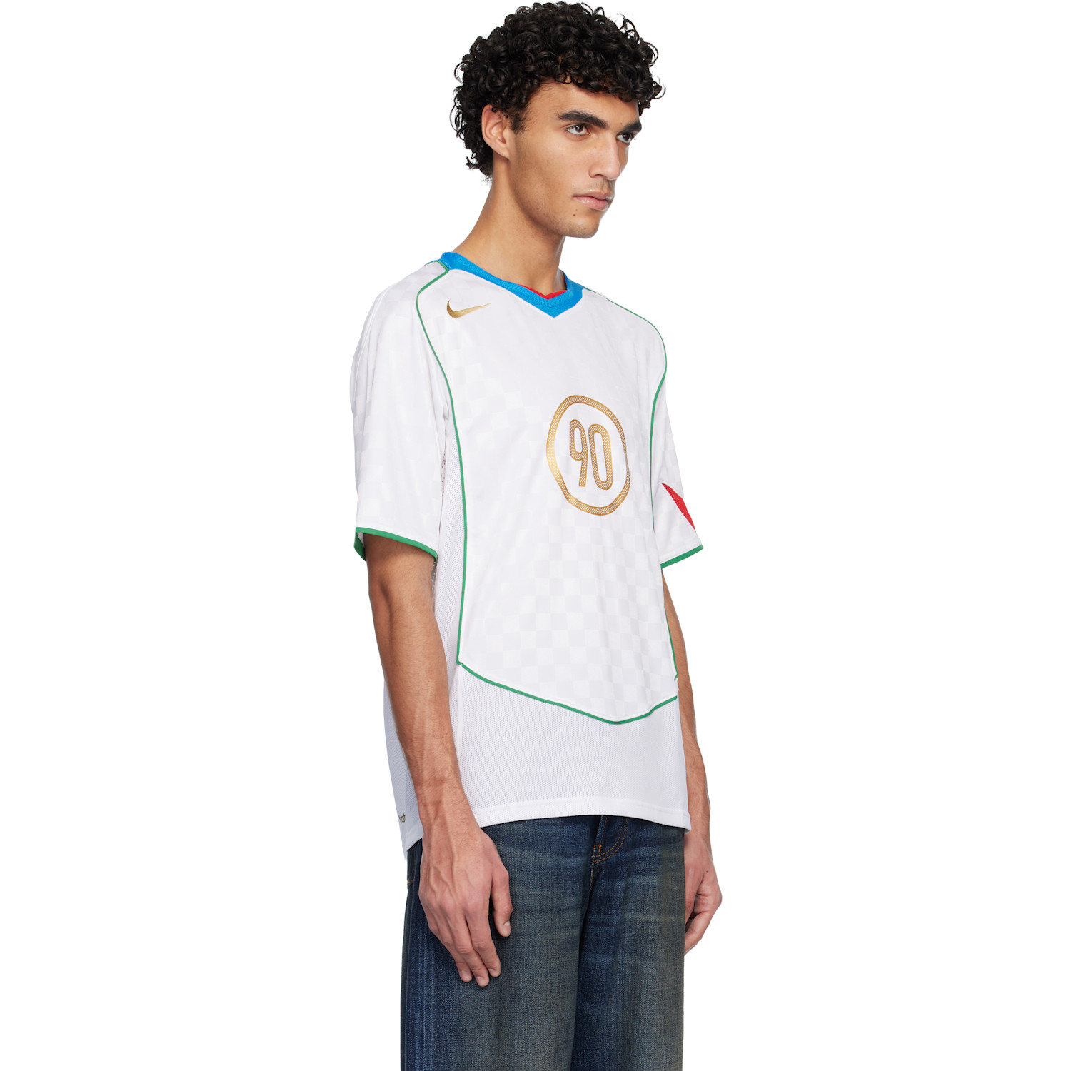  Nike White Nike Total 90 Dri-fit Soccer Jersey 