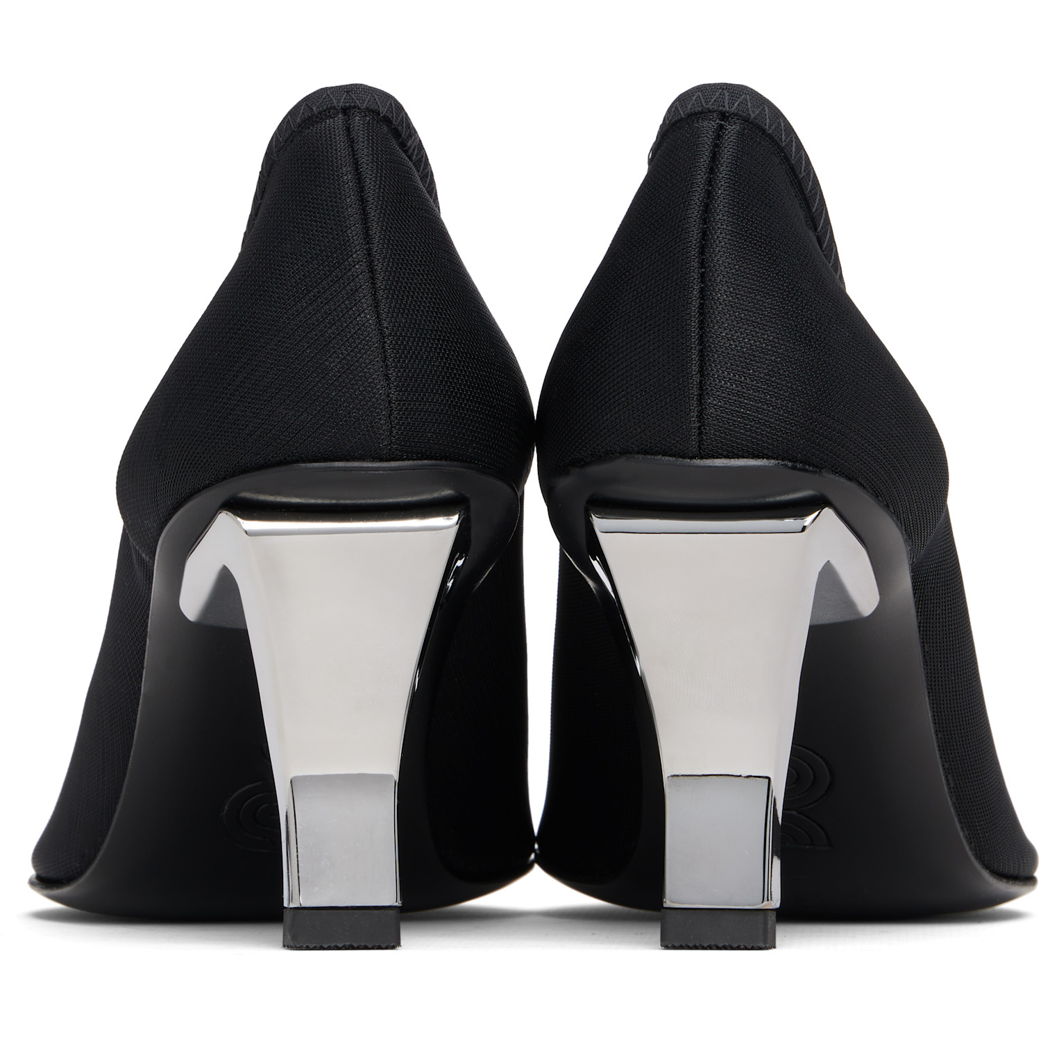  Nicole Saldaña Black Harper Mesh Heels 