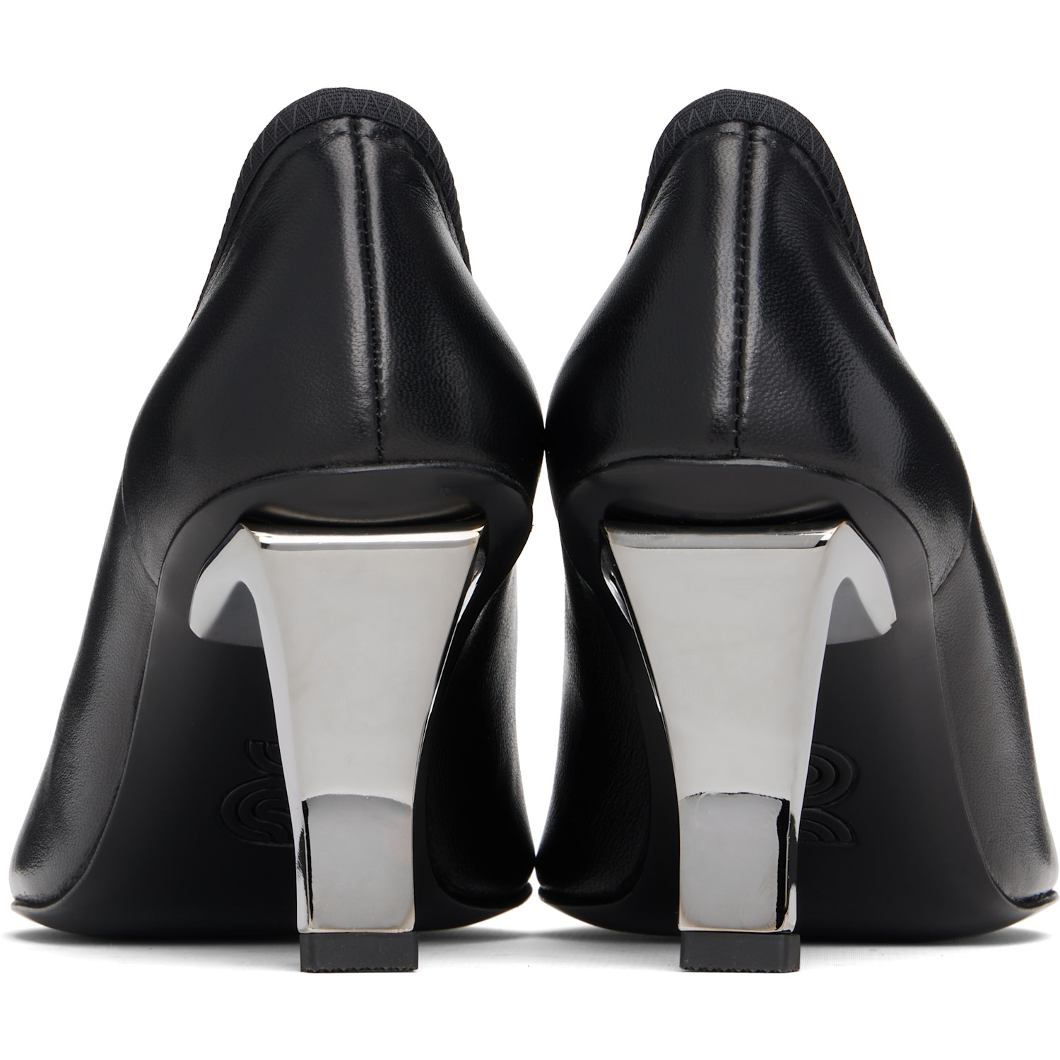  Nicole Saldaña Black Harper Leather Heels 