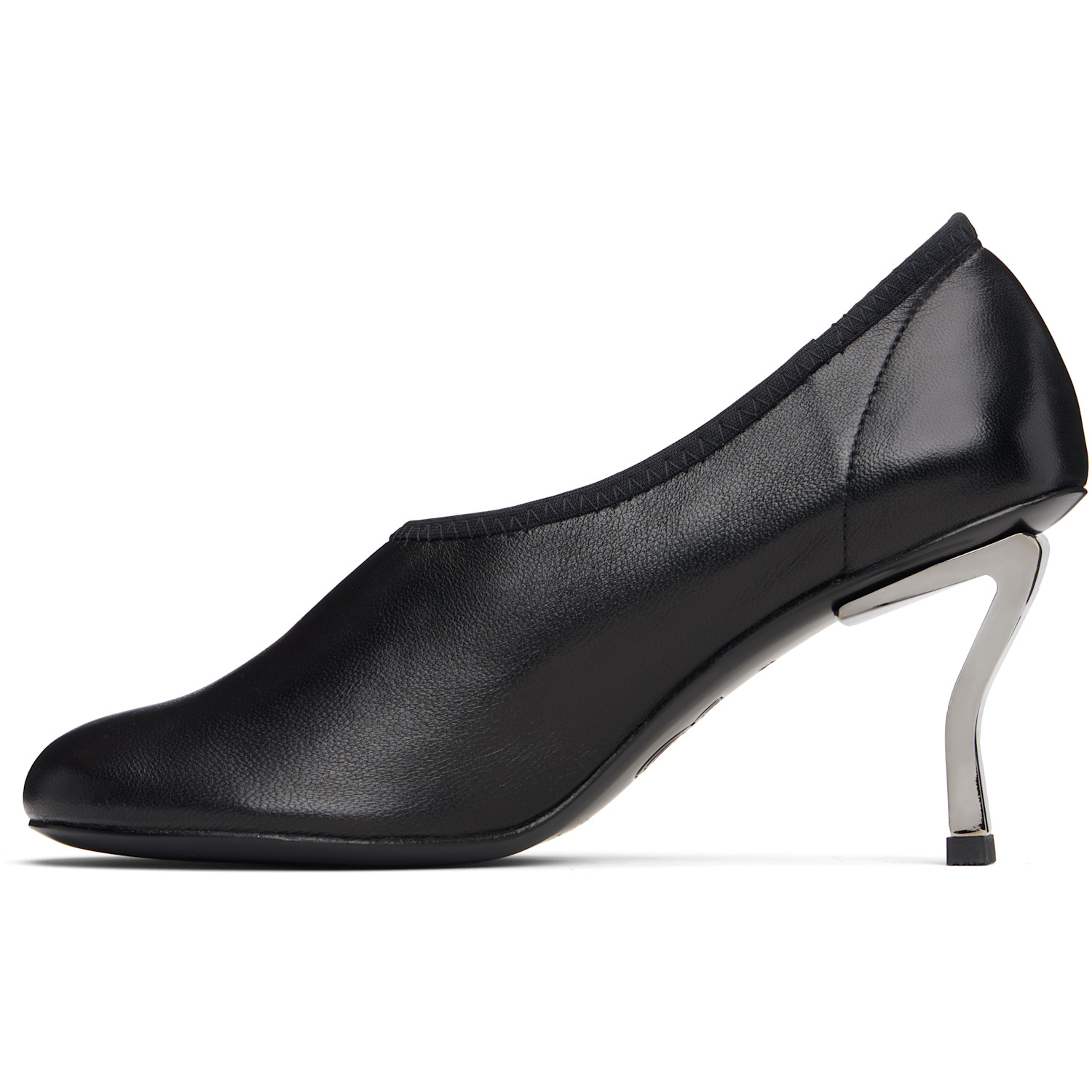  Nicole Saldaña Black Harper Leather Heels 