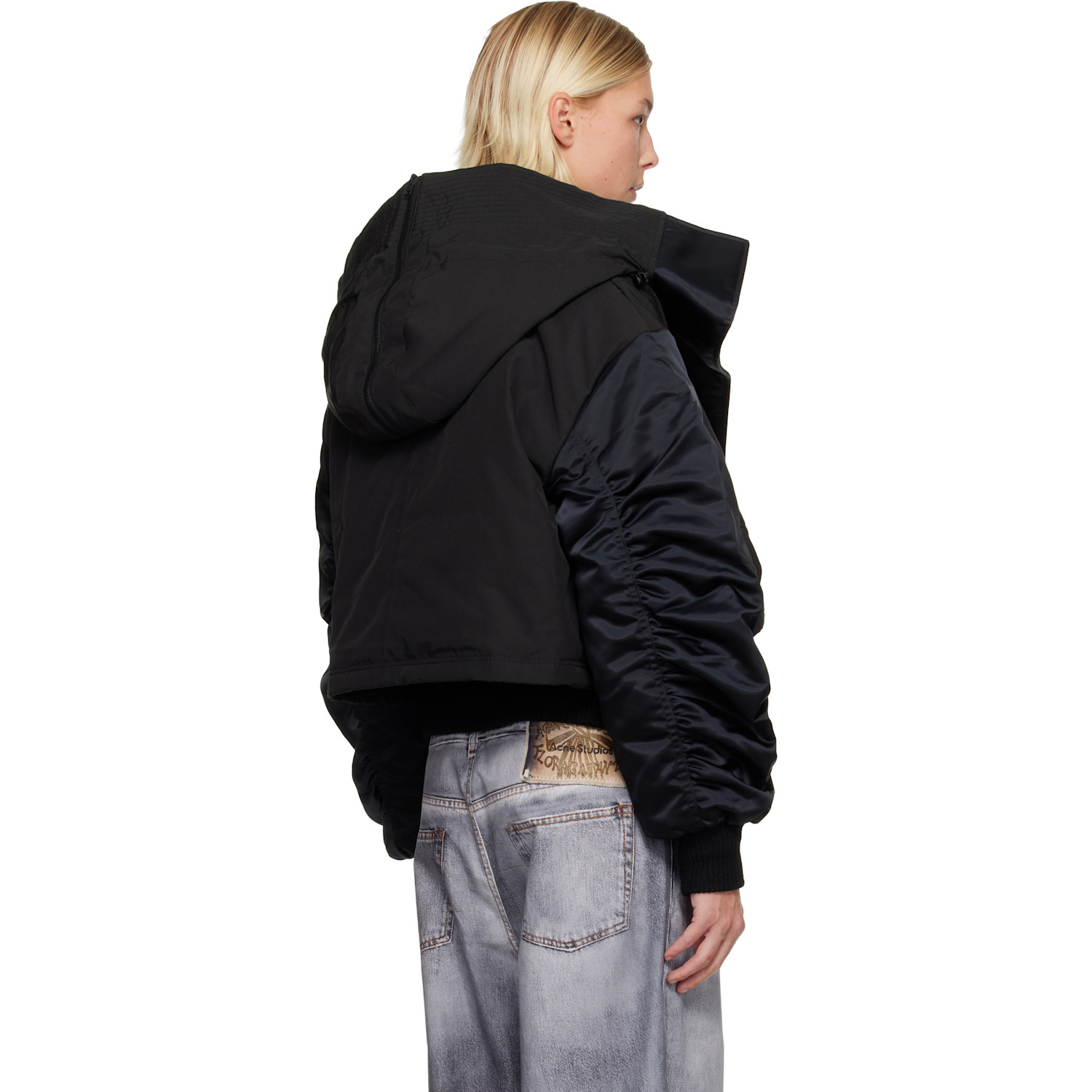  Canada Goose Black 'tonal Label' Claremont Down Bomber Jacket 