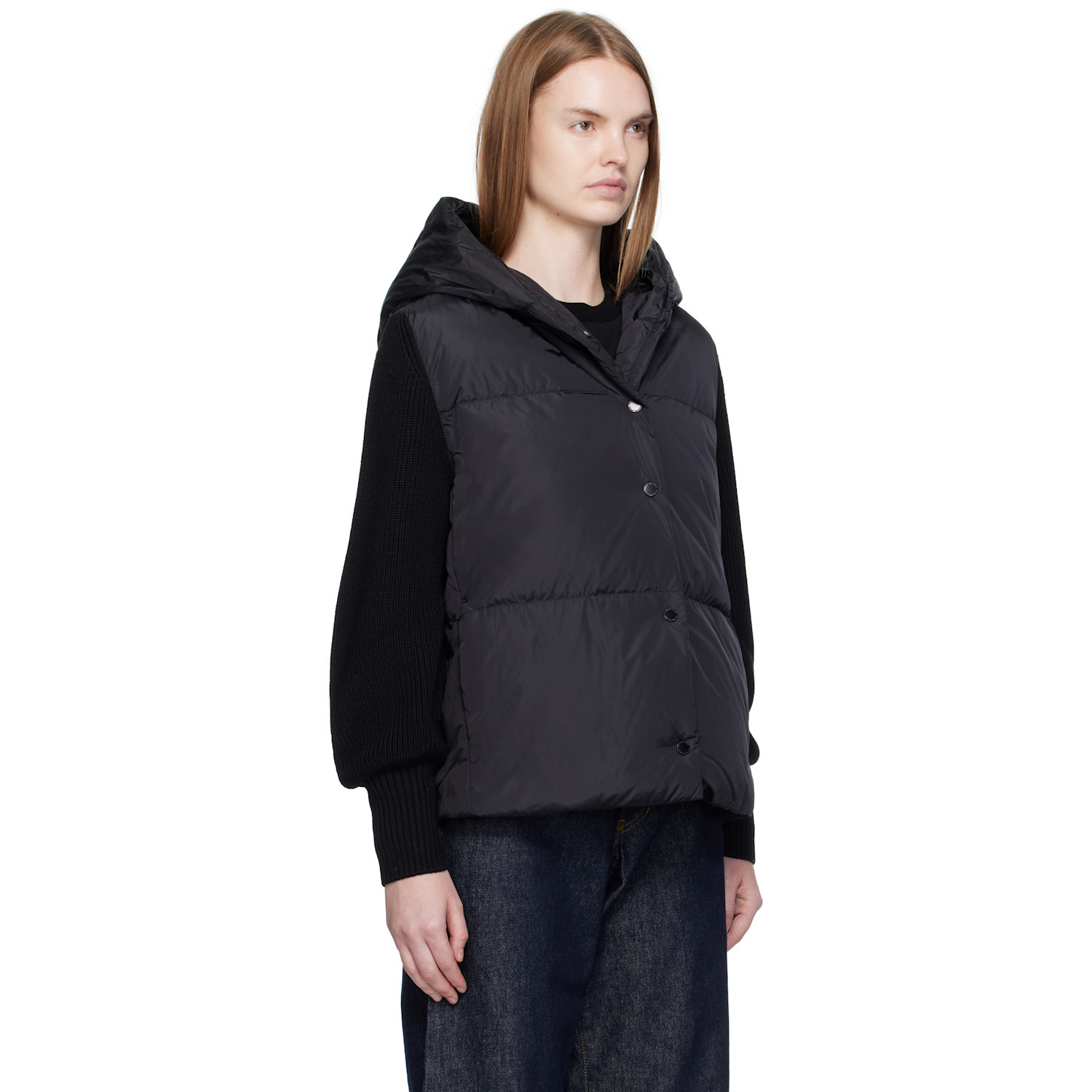  Canada Goose Black Hybridge Astoria Knit Down Jacket 