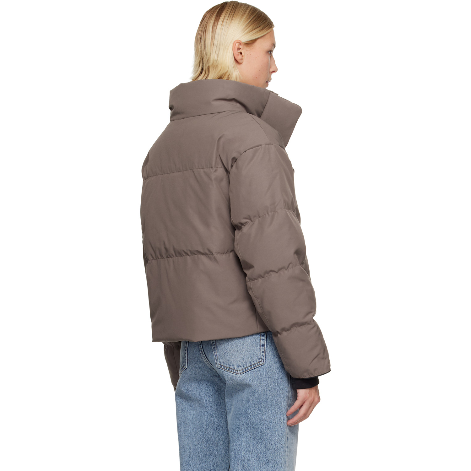  Canada Goose Taupe Grandview Cropped Down Jacket 