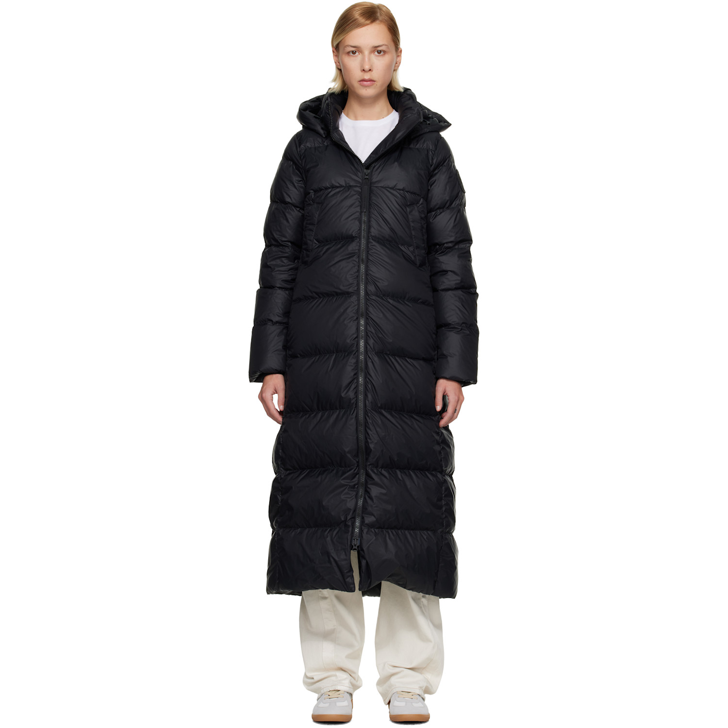 Canada Goose Black 'Tonal Label' Mystique Down Coat