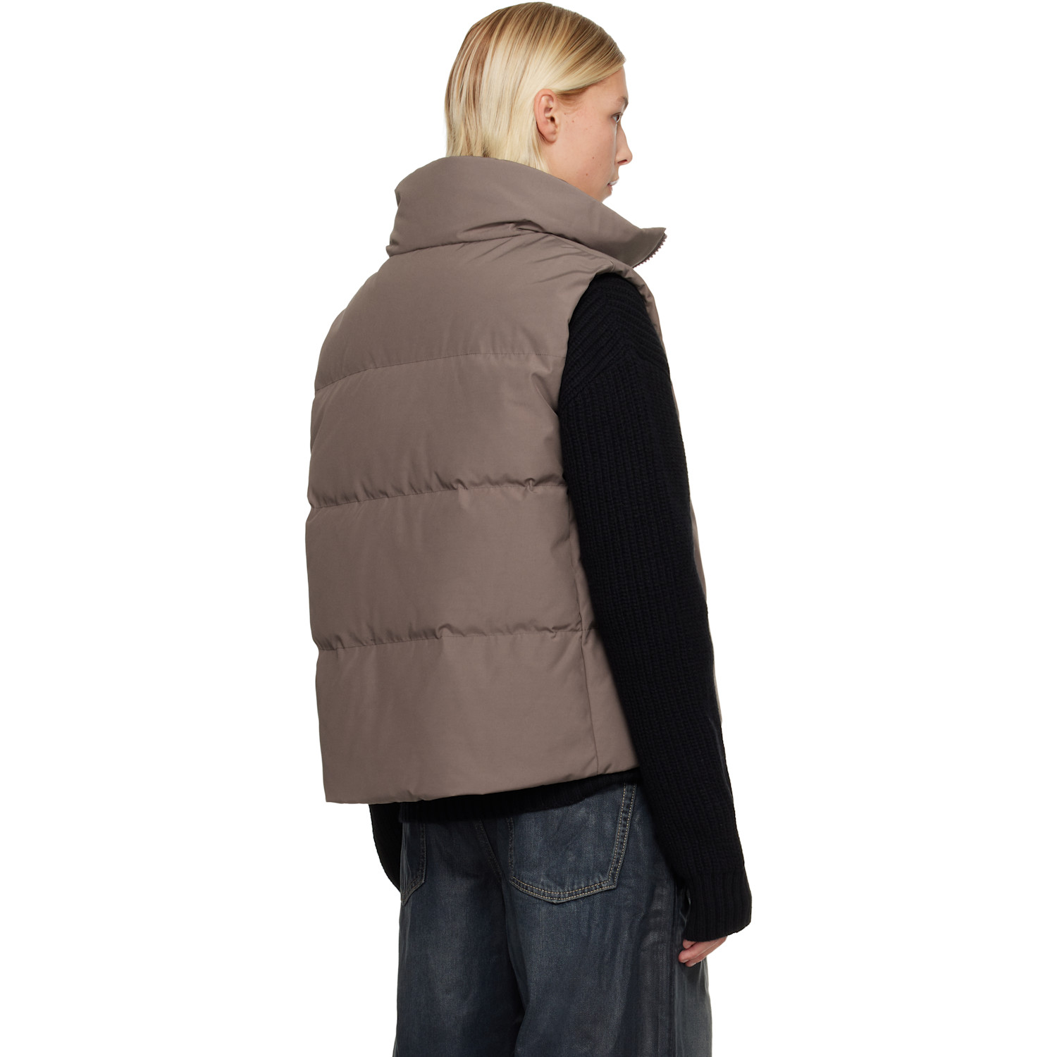  Canada Goose Brown 'tonal Label' Grandview Cropped Down Vest 