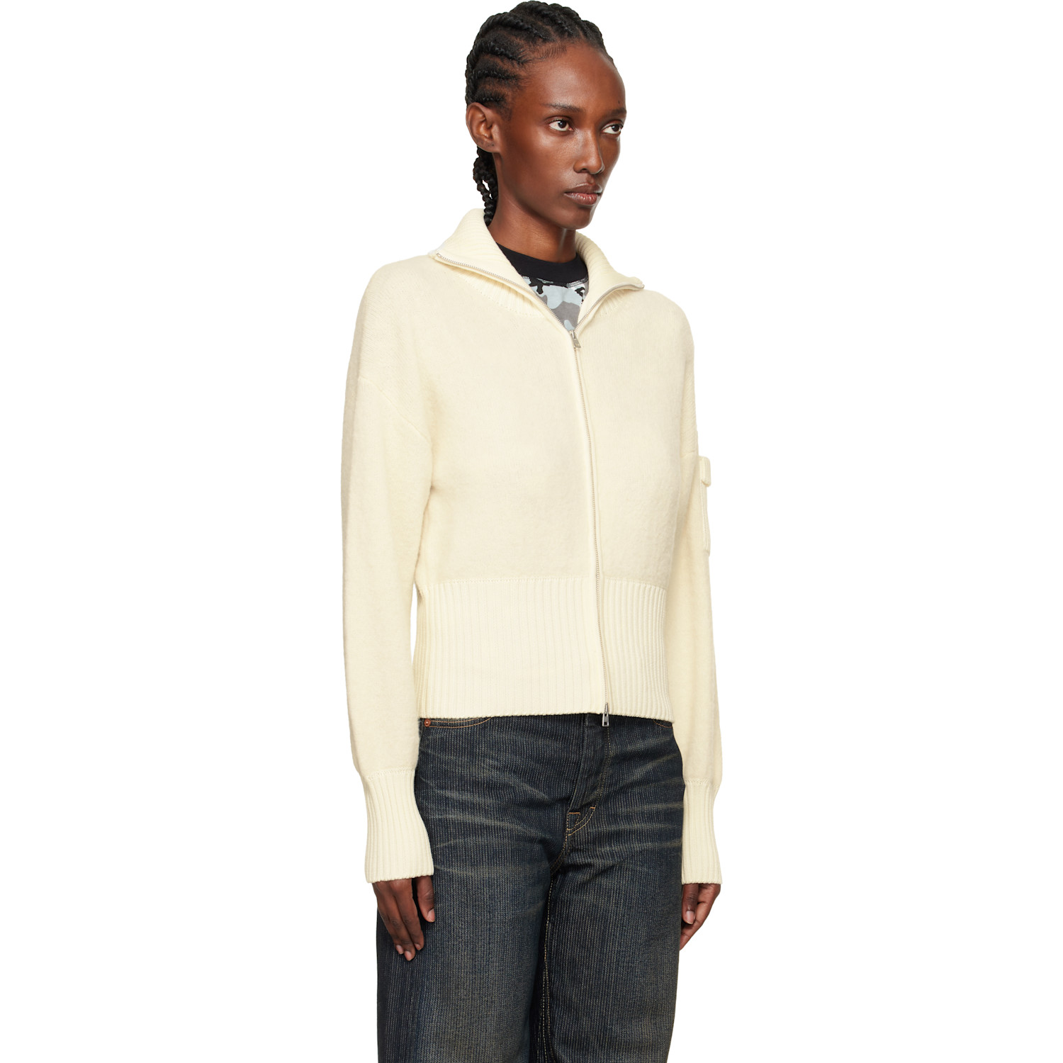 Canada Goose Off-white Sauble Alpaca Full Zip Sweater 