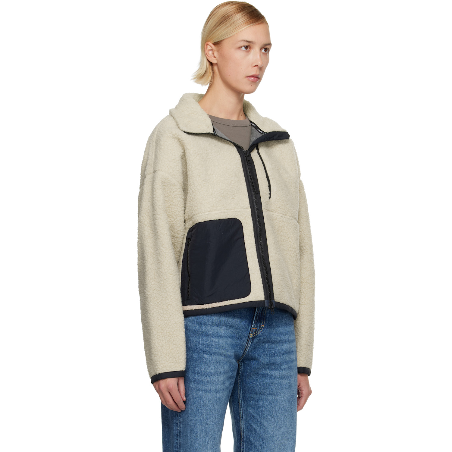  Canada Goose Beige Simcoe Zip Up Fleece Jacket 