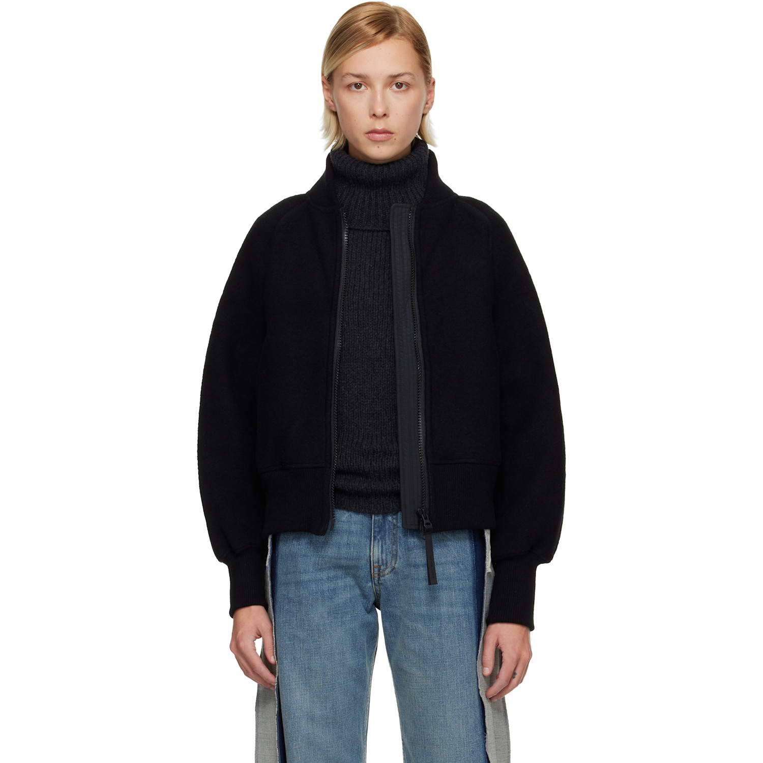 Canada Goose Black 'Black Label' Sierra Fleece Bomber Jacket