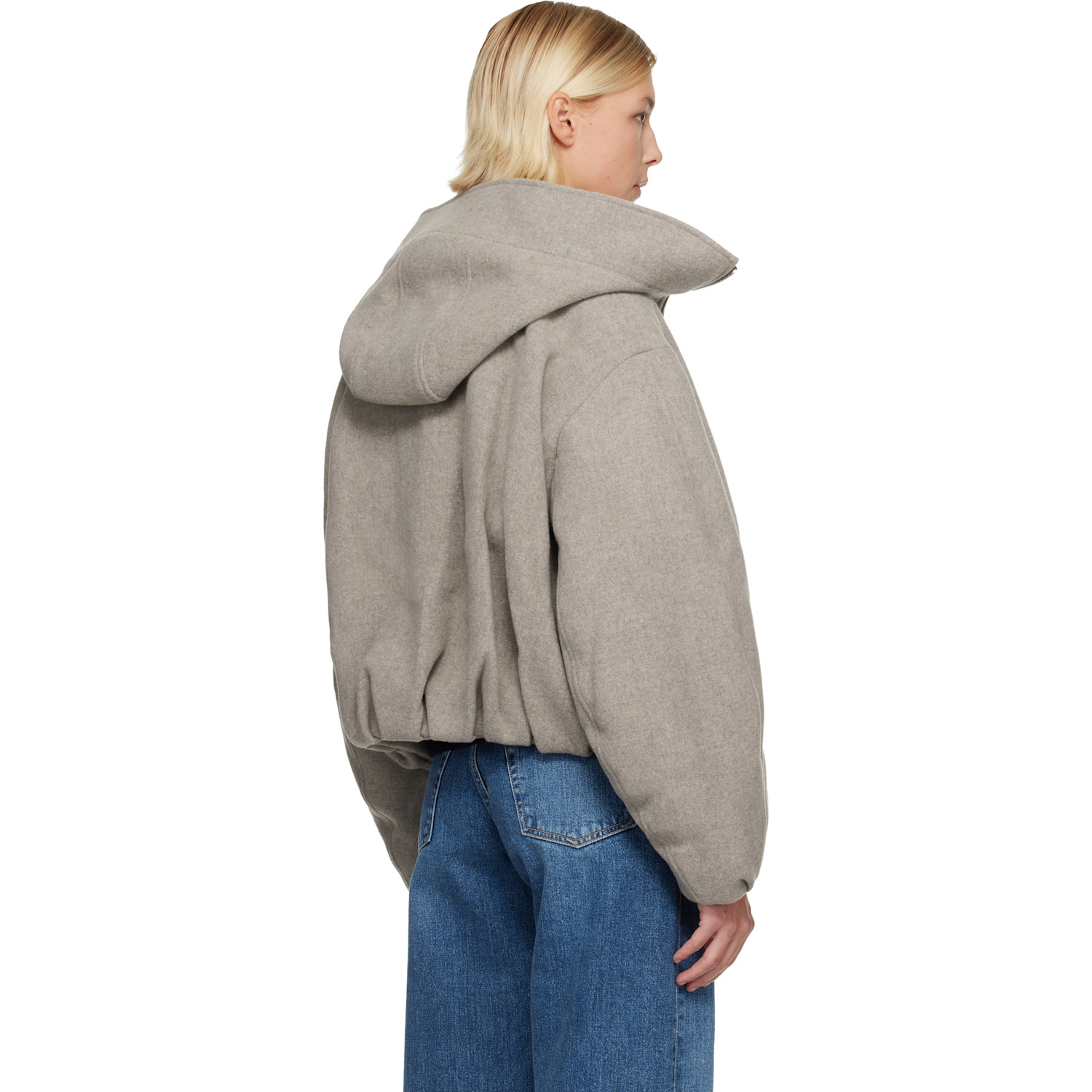  Canada Goose Taupe Chilliwack Wool Bomber Jacket 
