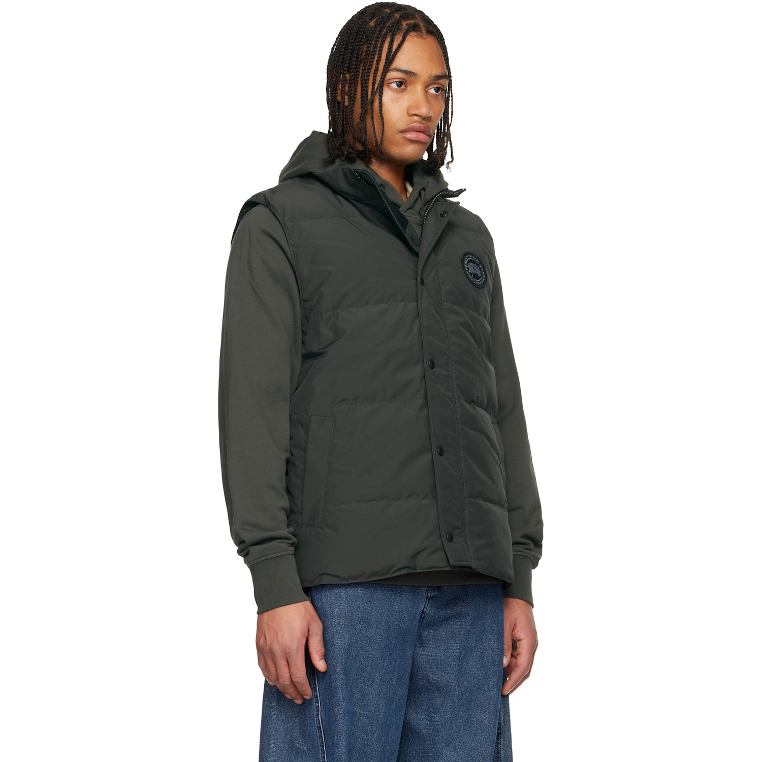  Canada Goose Gray 'black Label' Garson Down Vest 