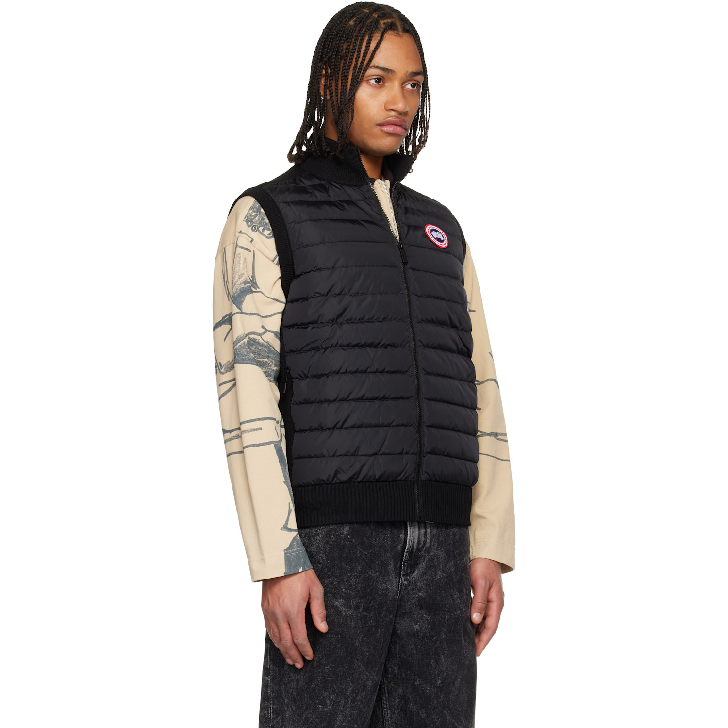 Canada Goose Black Hybridge Knit Down Vest 
