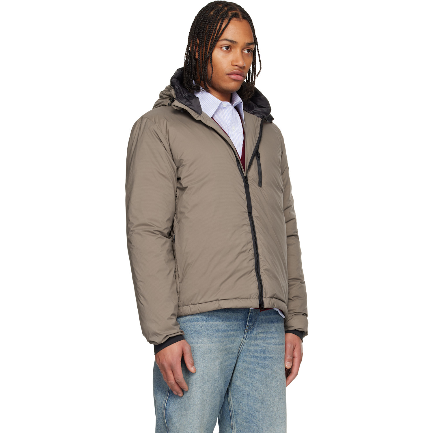  Canada Goose Taupe 'black Label' Lodge Hooded Down Jacket 