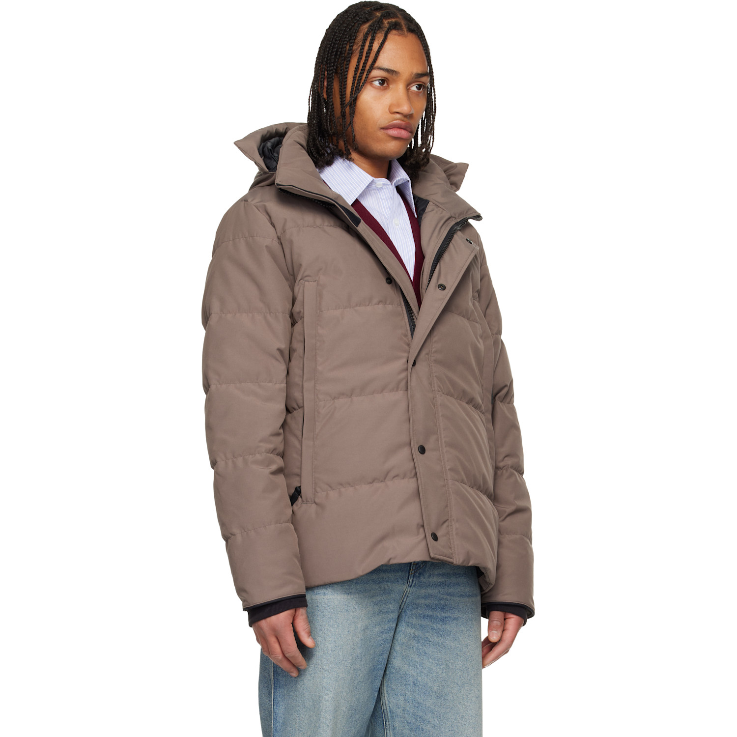  Canada Goose Taupe 'black Label' Wyndham Down Jacket 